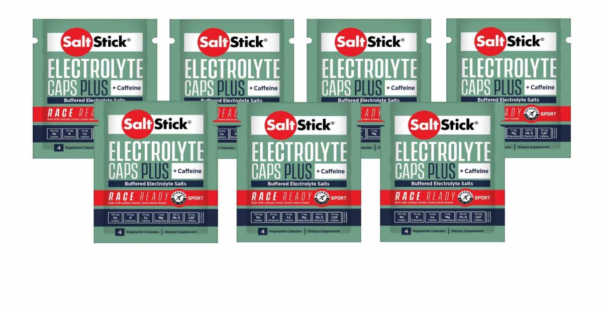 SaltStick Electrylote Caps Plus kapsułki z elektrolitami i kofeiną - 7 saszetek x 4 szt.