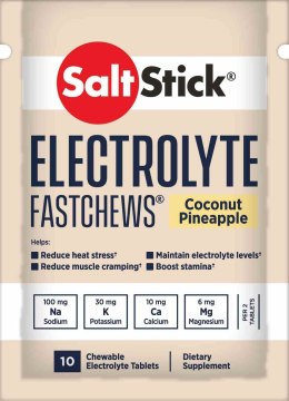 SaltStick Electrylote FastChews Coconut Pineapple pastylki do ssania z elektrolitami o smaku kokosowo-ananasowym saszetka 10 szt