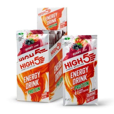 High5 Energy Drink with Protein (4:1) Berry napój energetyczny z białkiem (4:1) o smaku jagodowym saszetka 47 g