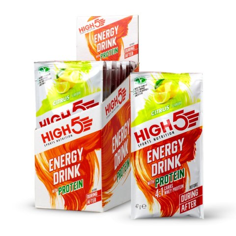 High5 Energy Drink with Protein (4:1) Citrus napój energetyczny z białkiem (4:1) o smaku cytrusowym saszetka 47 g