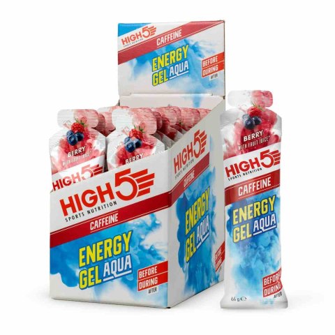 High5 Energy Gel Aqua Caffeine Berry płynny żel energetyczny z kofeiną o smaku jagodowym 66 g