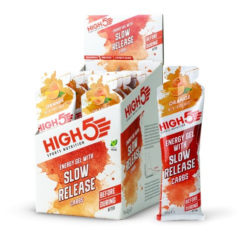 High5 Energy Gel with Slow Release Carbs Orange żel energetyczny z wolno działającymi węglowodanami o smaku pomarańczowym 62 g