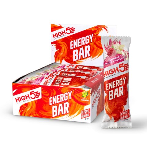 High5 Energy Bar Raspberry & White Choc baton energetyczny o smaku malinowym z białą czekoladą 55 g