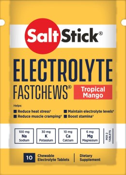 SaltStick Electrylote FastChews Tropical Mango pastylki z elektrolitami o smaku mango saszetka 10 szt.