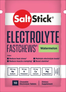 SaltStick Electrylote FastChews Watermelon pastylki z elektrolitami o smaku arbuzowym saszetka 10 szt.