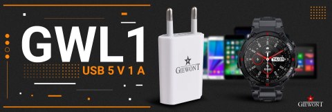 ŁADOWARKA do Smartwatch GIEWONT POWER ON USB 5V 1A GWL1 Uniwersalna ŁADOWARKA do Smartwatch GIEWONT POWER ON USB 5V 1A GWL1 Uniwersalna