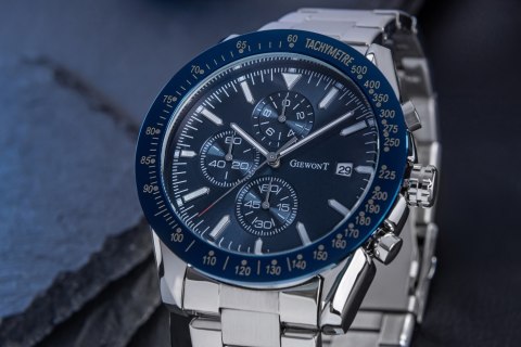 Zegarek Męski Giewont PrimeChrono GW8620-2 Chronograf Silver/Blue Zegarek Męski Giewont PrimeChrono GW8620-2 Chronograf Silver/Blue