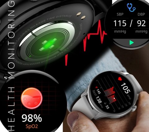 Smartwatch Damski RUBICON RNCF10 Silver/Grey SMARUB238 Smartwatch Damski RUBICON RNCF10 Silver/Grey SMARUB238