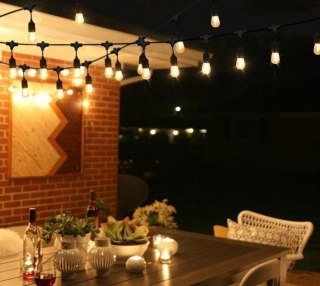 Girlanda ogrodowa 20m 40pkt + 40szt żarówka retro Edison LED 2W G45 E27 2700K ciepła