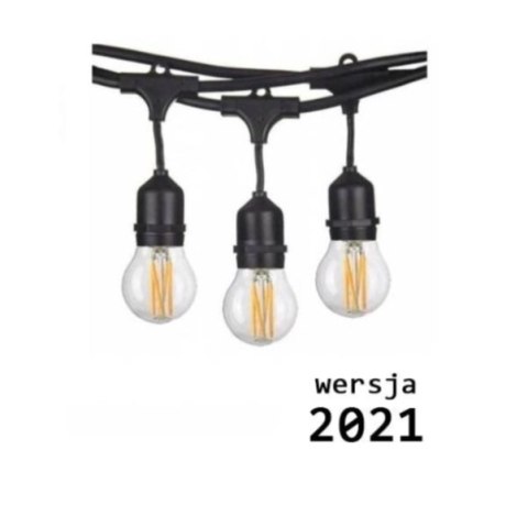 Girlanda ogrodowa żarówkowa 10m 10pkt+10szt żarówka Edison LED 4W G45 E27 2800K