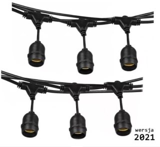 Girlanda ogrodowa żarówkowa łańcuch 10m 10pkt oprawa do żarówek E27