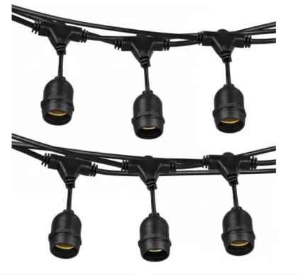 Girlanda ogrodowa żarówkowa łańcuch 10m 20pkt oprawa do żarówek E27