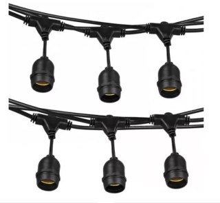 Girlanda ogrodowa żarówkowa łańcuch 15m 15pkt oprawa do żarówek E27