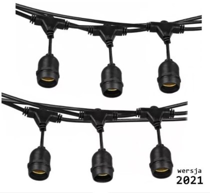 Girlanda ogrodowa żarówkowa łańcuch 5m 5pkt oprawa do żarówek E27