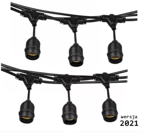 Girlanda ogrodowa żarówkowa łańcuch 5m 5pkt oprawa do żarówek E27