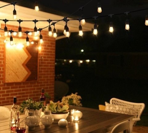 Girlanda świetlna 10 m z żarówkami LED 10szt vintage Edison 2W G45 E27 2300K
