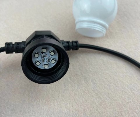 Girlanda świetlna łańcuch RGBW 12W 10m 20 żarówek G50 sterowalna