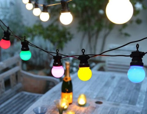 Girlanda świetlna łańcuch RGBW 12W 10m 20 żarówek G50 sterowalna