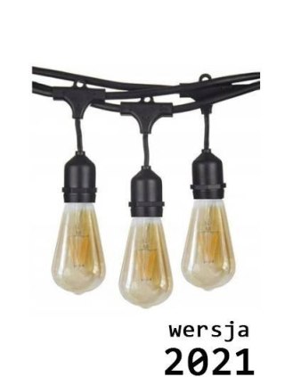 Girlanda świetlna ogrodowa żarówkowa 10m 10szt żarówek Edison LED 8W ST64 E27 2300K
