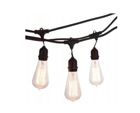 Girlanda świetlna ogrodowa na taras balkon 20 metrów 40pkt 40szt żarówki 4W 4000K barwa neutralna