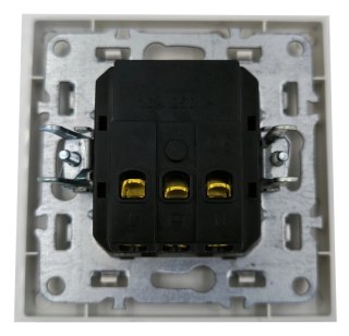 Gniazdo elektryczne kontakt pojedynczy biały ramka z uziemieniem