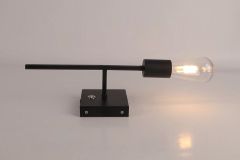 Kinkiet Ścienny LED E27 Czarny Loft Metalowy z USB Bezprzewodowy