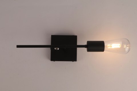Kinkiet Ścienny LED E27 Czarny Loft Metalowy z USB Bezprzewodowy