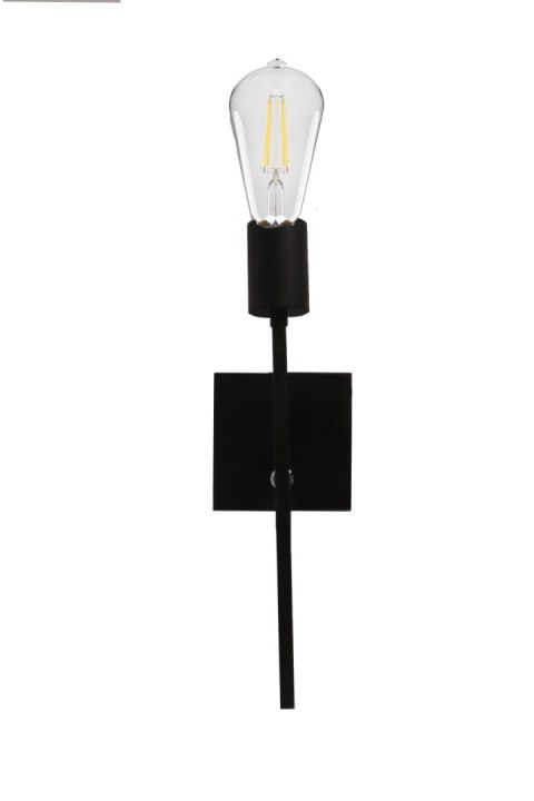 Kinkiet Ścienny LED E27 Czarny Loft Metalowy z USB Bezprzewodowy