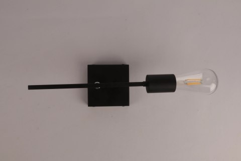 Kinkiet Ścienny LED E27 Czarny Loft Metalowy z USB Bezprzewodowy