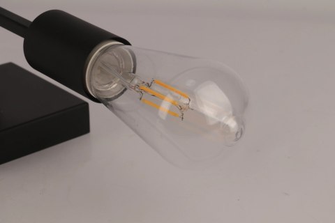 Kinkiet Ścienny LED E27 Czarny Loft Metalowy z USB Bezprzewodowy