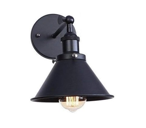 Kinkiet ścienny lampa na E27 czarna Retro metalowa
