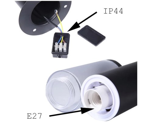 Lampa LED ogrodowa 45 cm zewnętrzny słupek stojący E27