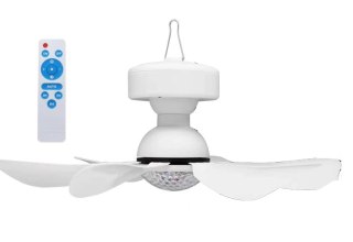 Lampa LED wentylator przenośny z pilotem z regulacją jasności światła USB