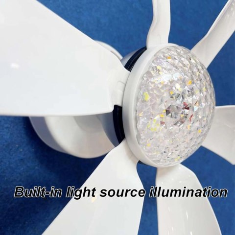 Lampa LED wentylator przenośny z pilotem z regulacją jasności światła USB