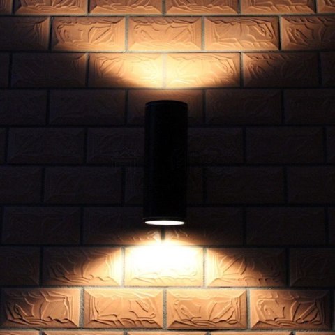 Lampa elewacyjna natynkowa punktowa kinkiet czarna 2x3W 1200lm IP65 Kąt świecenia: 45 °