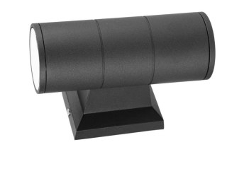 Lampa elewacyjna natynkowa punktowa kinkiet czarna 2x6W 1200lm IP65 Kąt świecenia: 45 °