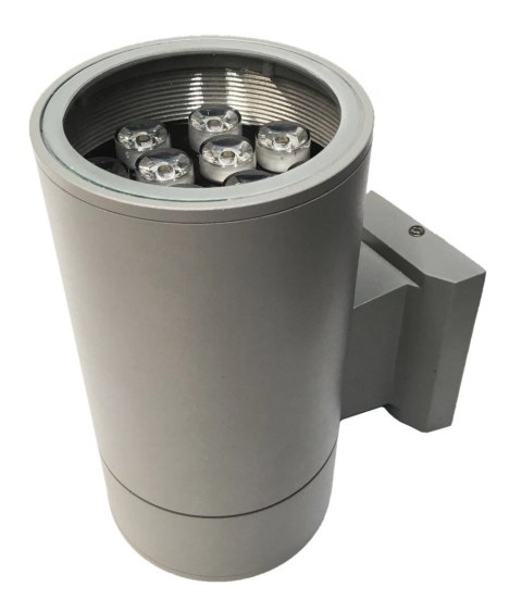 Lampa elewacyjna natynkowa punktowa kinkiet szara 1x9W 1200lm IP65 Kąt świecenia: 45 °