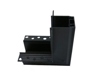 Łącznik kątowy podtynkowy sufit-ściana do szyn magnetycznych karton gips czarny