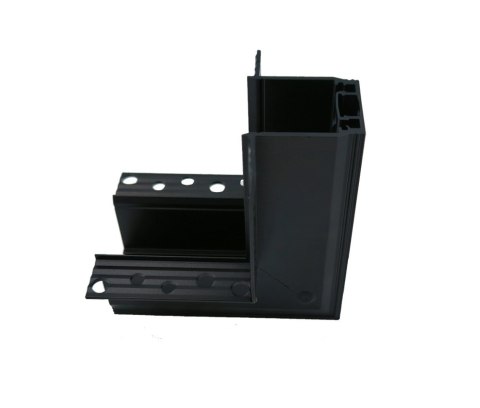 Łącznik kątowy podtynkowy sufit-ściana do szyn magnetycznych karton gips czarny