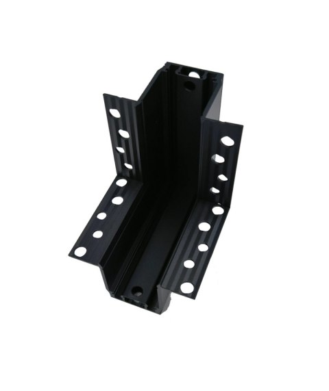 Łącznik kątowy podtynkowy sufit-ściana do szyn magnetycznych karton gips czarny