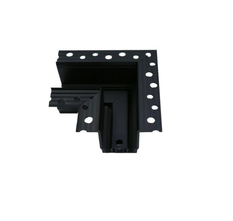 Łącznik kątowy podtynkowy sufit-sufit do szyn magnetycznych karton gips czarny