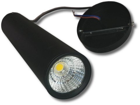 Lampa rura wisząca czarna 10W 60cm 3000K 1000lm 230V