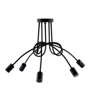 Lampa sufitowa LED czarna źyrandol wiszący 5xE27