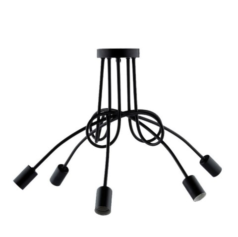 Lampa sufitowa LED czarna źyrandol wiszący 5xE27