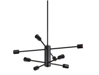 Lampa sufitowa LED wisząca czarna nowoczesna 8xE27