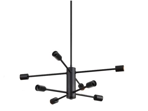 Lampa sufitowa LED wisząca czarna nowoczesna 8xE27