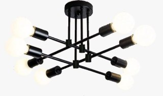 Lampa sufitowa LED wisząca czarna nowoczesna 8xE27