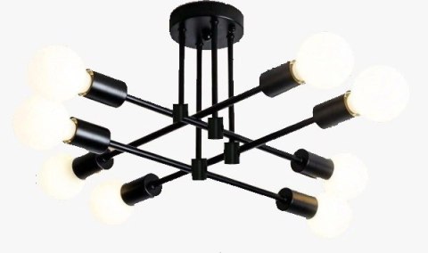 Lampa sufitowa LED wisząca czarna nowoczesna 8xE27