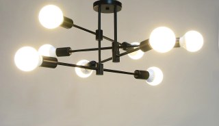 Lampa sufitowa LED wisząca czarna nowoczesna 8xE27