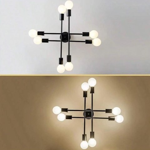 Lampa sufitowa LED wisząca czarna nowoczesna 8xE27
